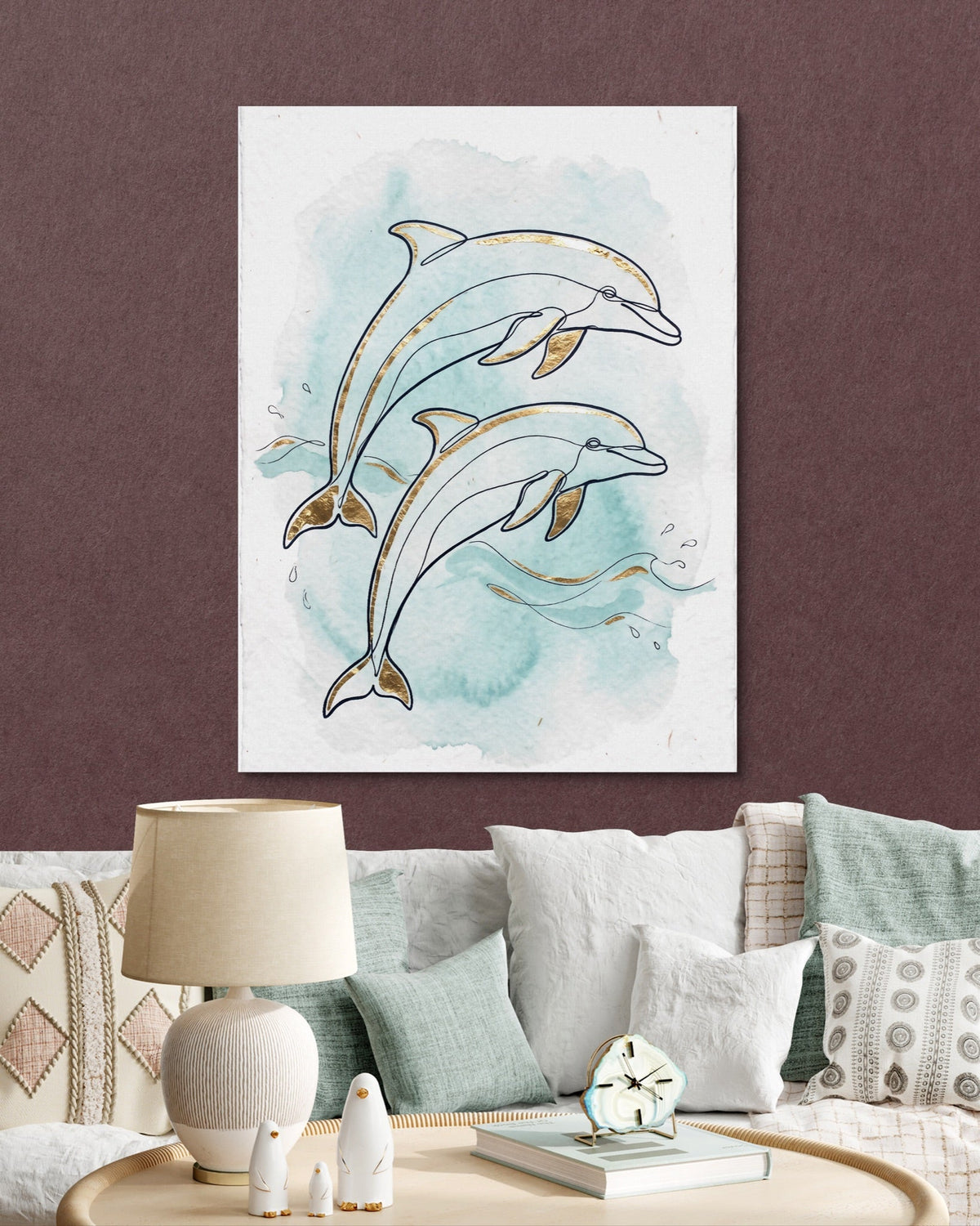 Dolphin Duo Ascent - Luxury Wall Art