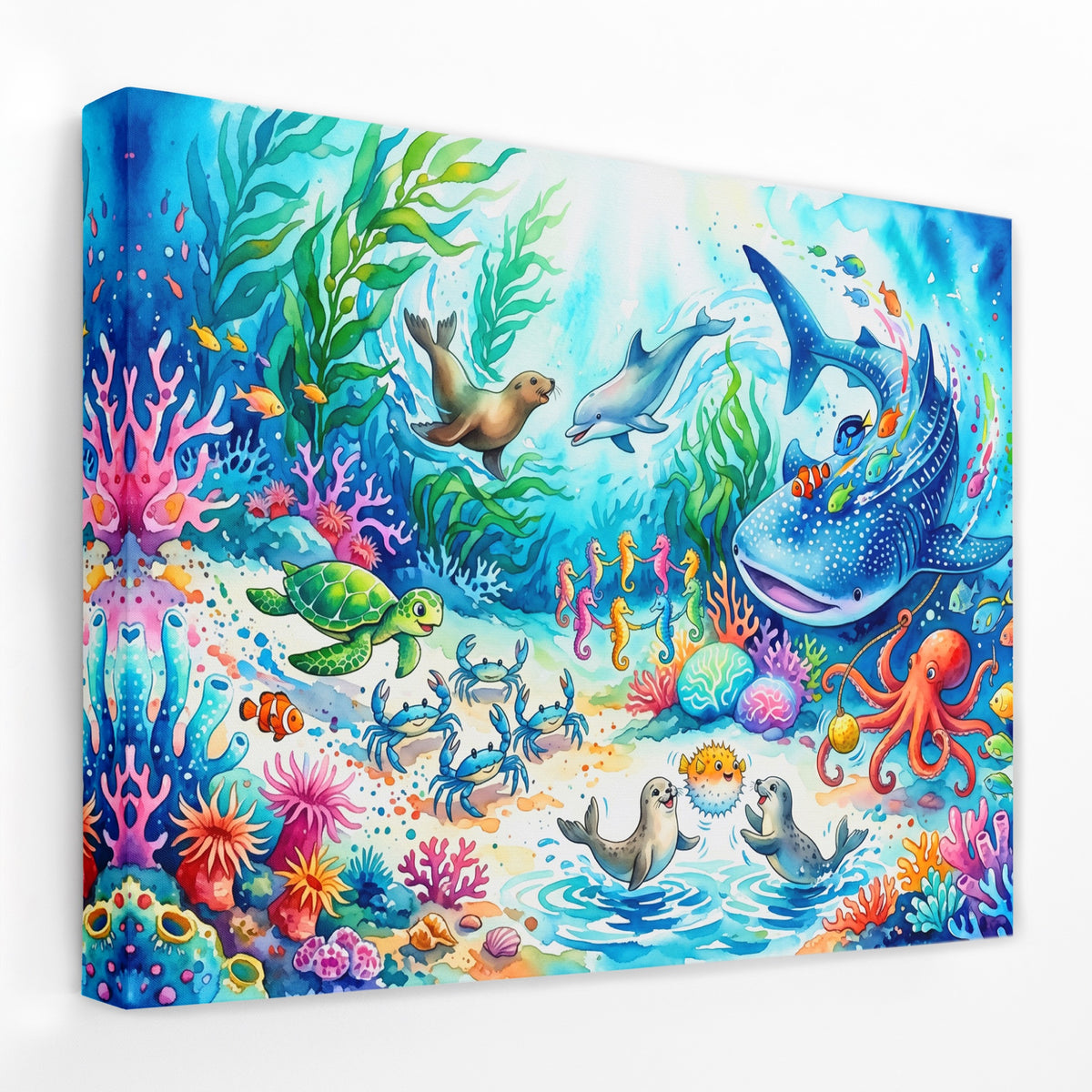 Dolphin Reef Paradise — Dolphin Reef Paradise Landscape   Side View   Mirror Wrap 99