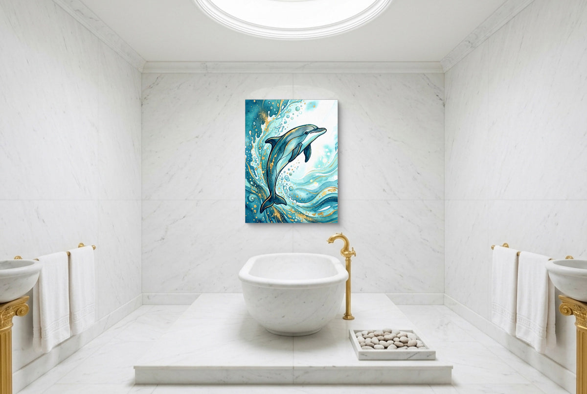 Dolphin's Aqua Flow — dolphin's aqua flow luxury bathroom interior 2 1port flush print