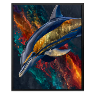 Dolphin Teal Thunder - Luxury Wall Art