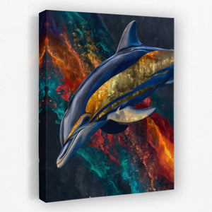 Dolphin Teal Thunder - Luxury Wall Art
