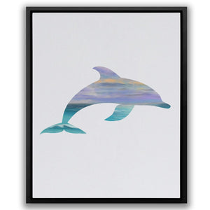 Dolphin with Sunset Tones - Luxury Wall Art