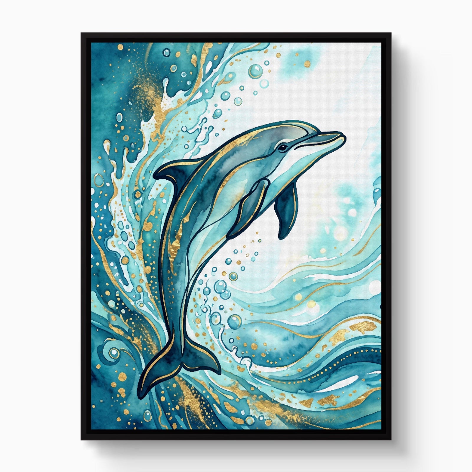 Dolphin's Aqua Flow - Luxury Wall Art