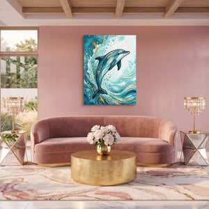 Dolphin's Aqua Flow - Luxury Wall Art