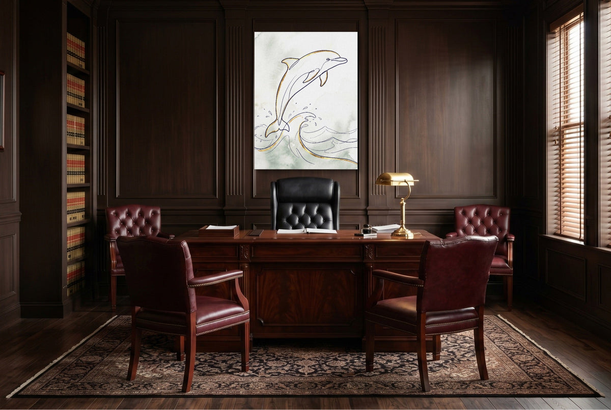 Dolphin's Ascent - Luxury Wall Art