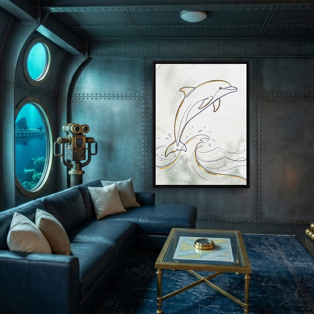 Dolphin's Ascent - Luxury Wall Art