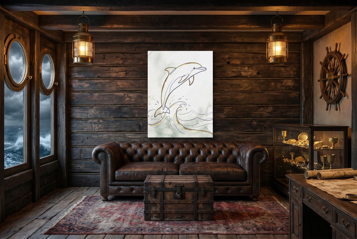 Dolphin's Ascent - Luxury Wall Art