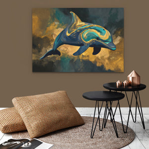 Dolphins Azure Dance - Luxury Wall Art