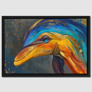 Dolphins Golden Current - Luxury Wall Art