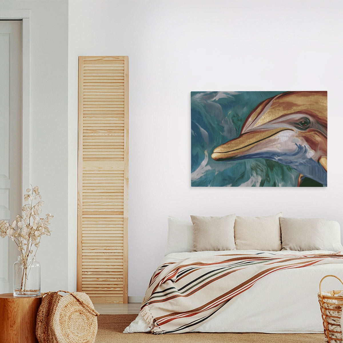 Dolphins Golden Tide - Luxury Wall Art