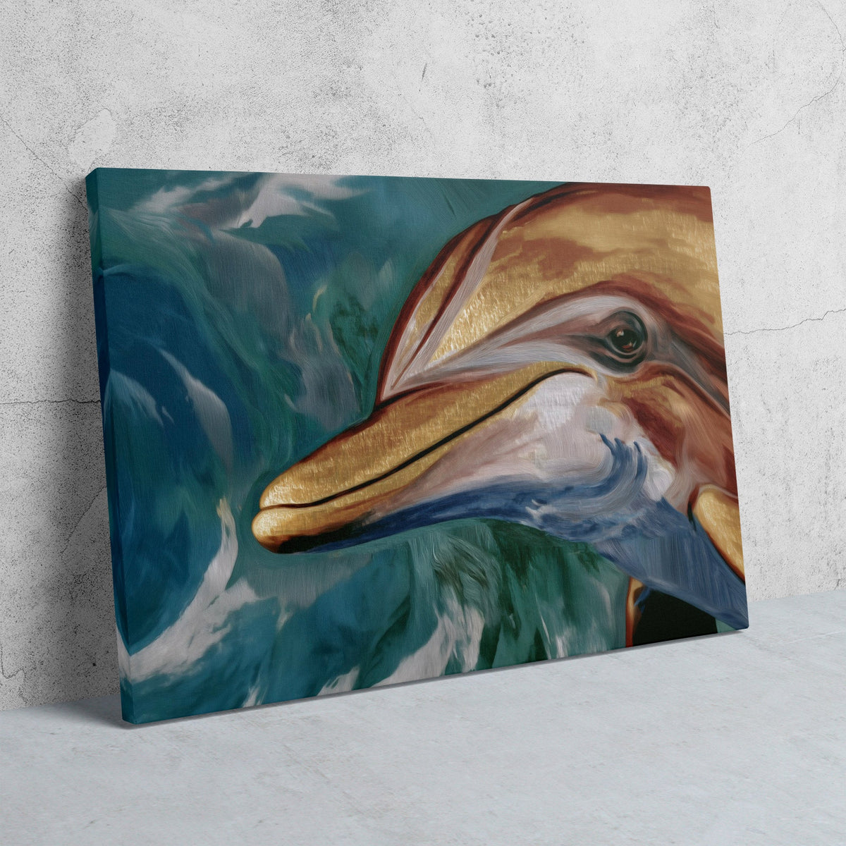 Dolphins Golden Tide - Luxury Wall Art