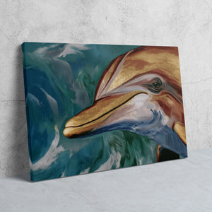Dolphins Golden Tide - Luxury Wall Art