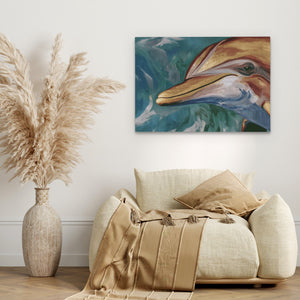 Dolphins Golden Tide - Luxury Wall Art