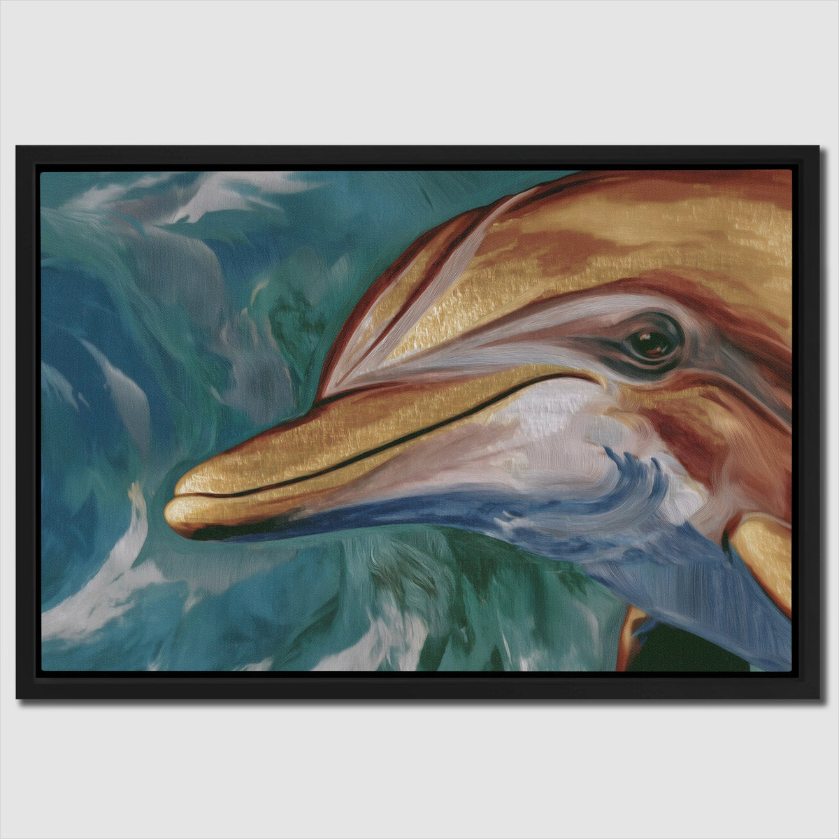 Dolphins Golden Tide - Luxury Wall Art