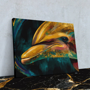 Dolphins Teal Current - Luxury Wall Art