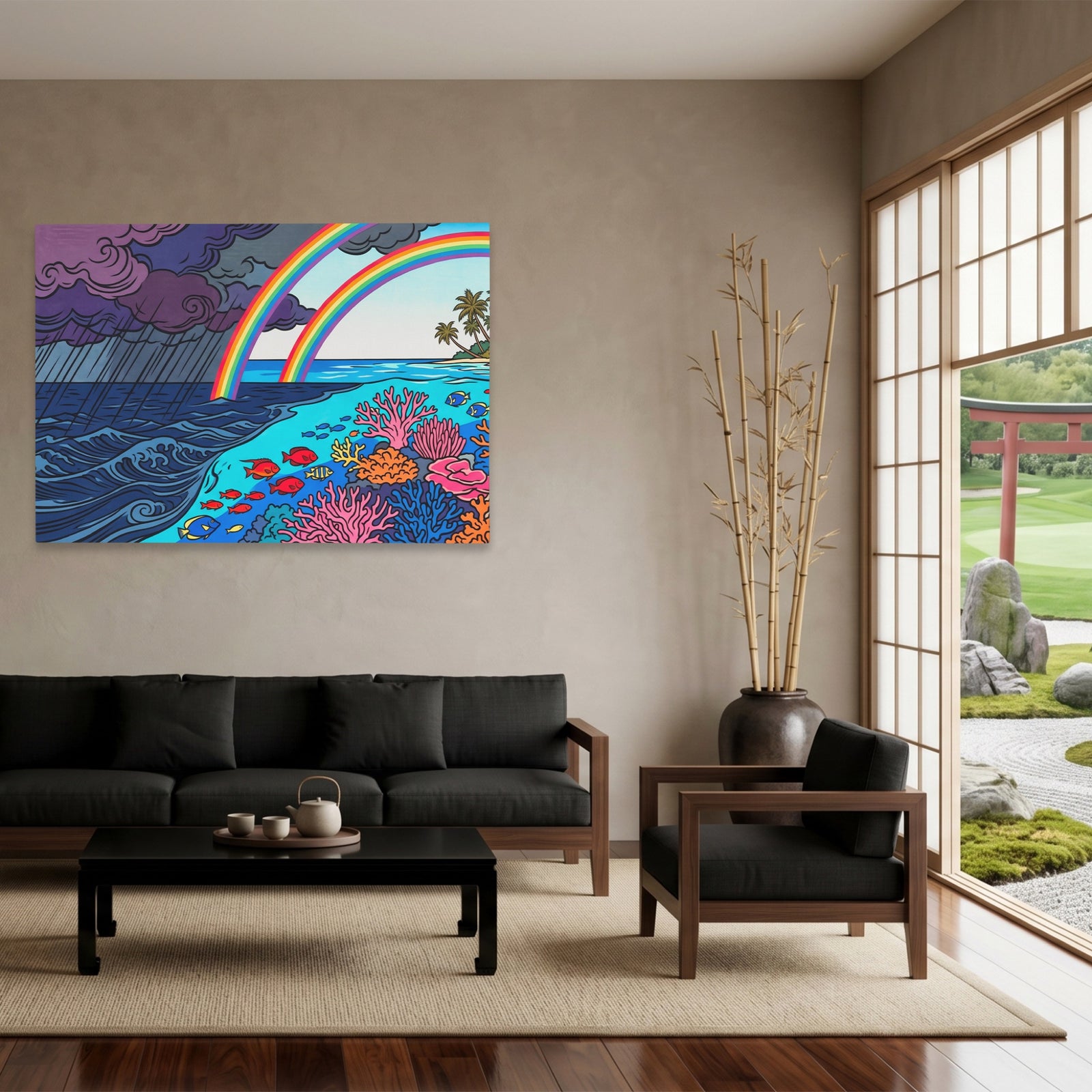 Double Rainbow Reef canvas wall art
