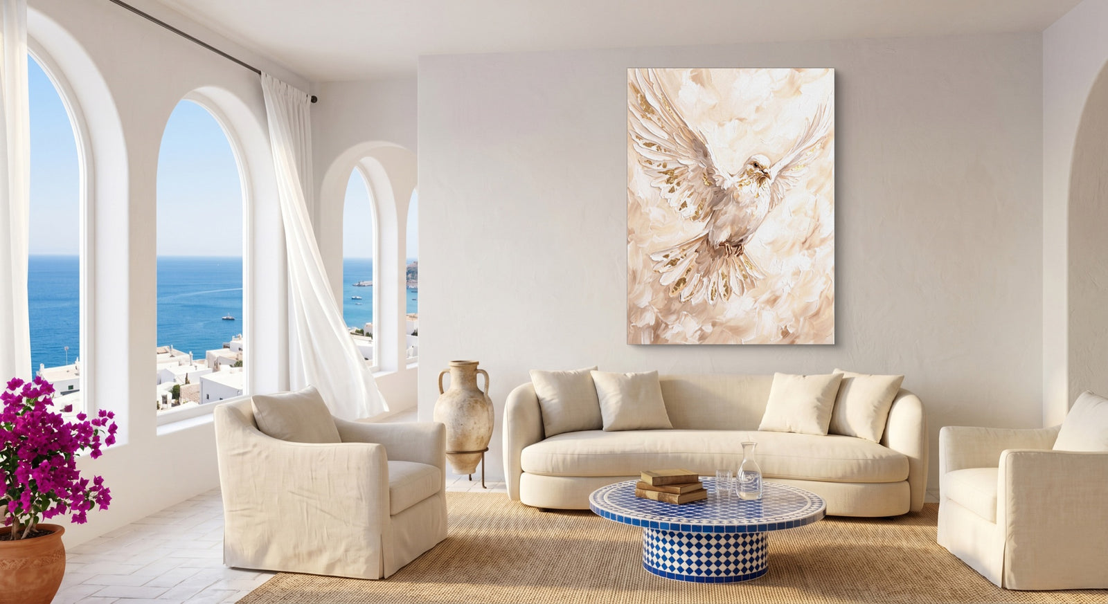 Dove's Ascent — dove's ascent white studio framed black