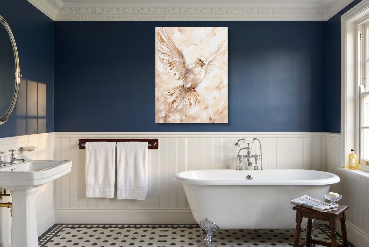 Dove's Ascent — dove's ascent small bathroom interior 2 1port flush print
