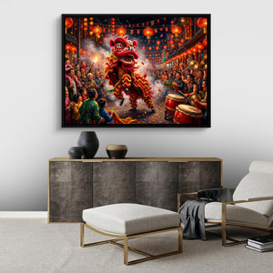 Dragon Celebration Night — dragon celebration night sq best living room land close 1land framed black