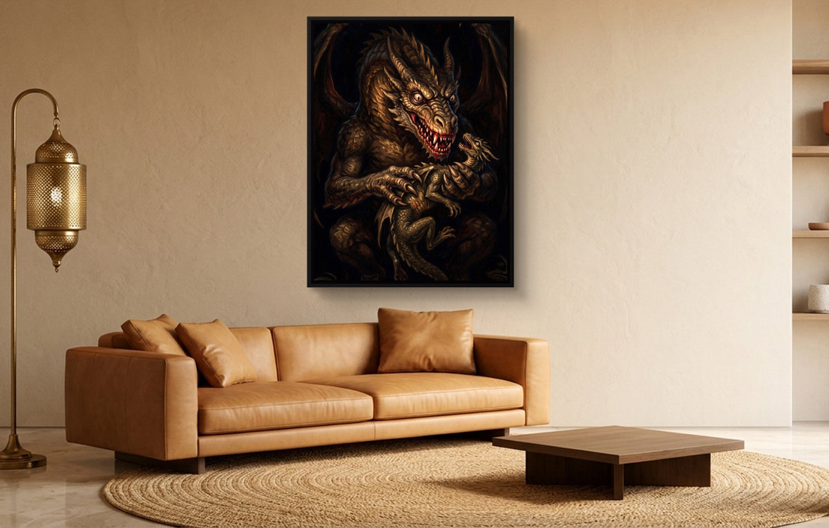 Dragon Devouring His Son — dragon devouring his son egypt desert room 1port framed black