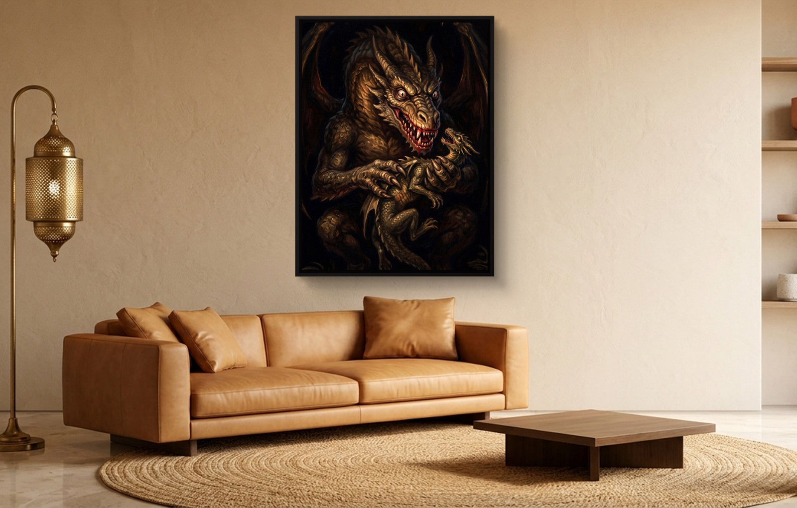 Dragon Devouring His Son — dragon devouring his son white studio framed black