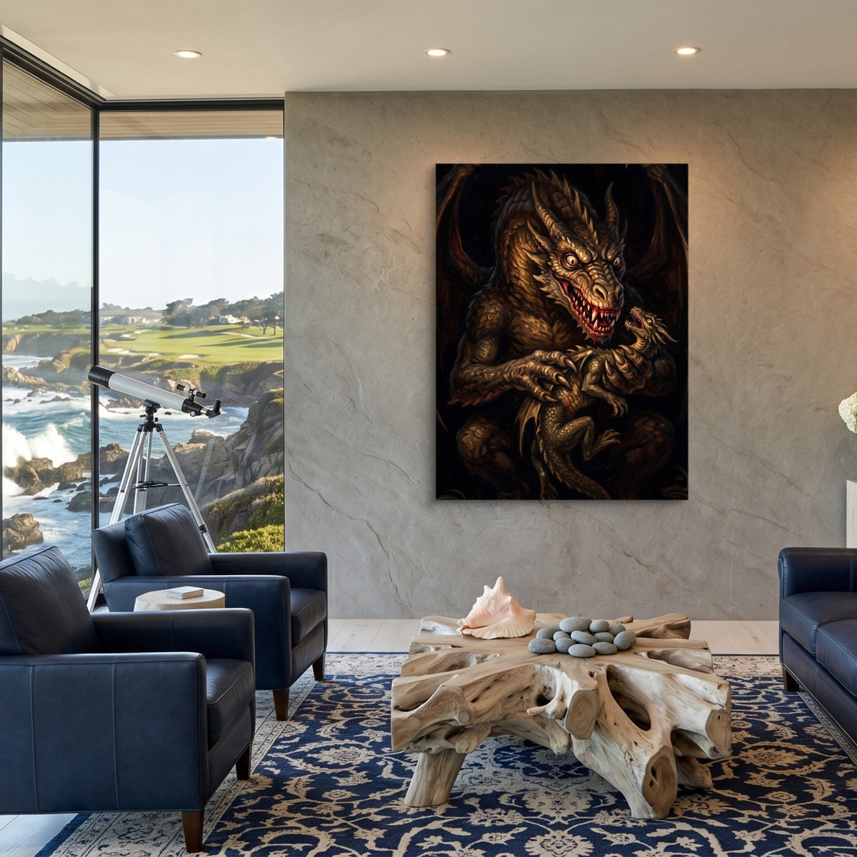Dragon Devouring His Son — dragon devouring his son sq coastal views 1port flush print