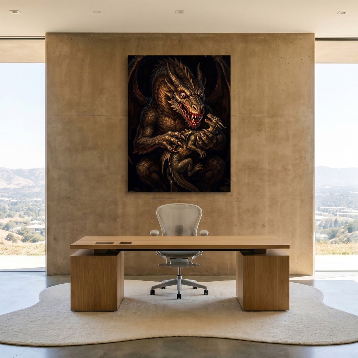 Dragon Devouring His Son — dragon devouring his son sq minimalist lux office 1port flush print