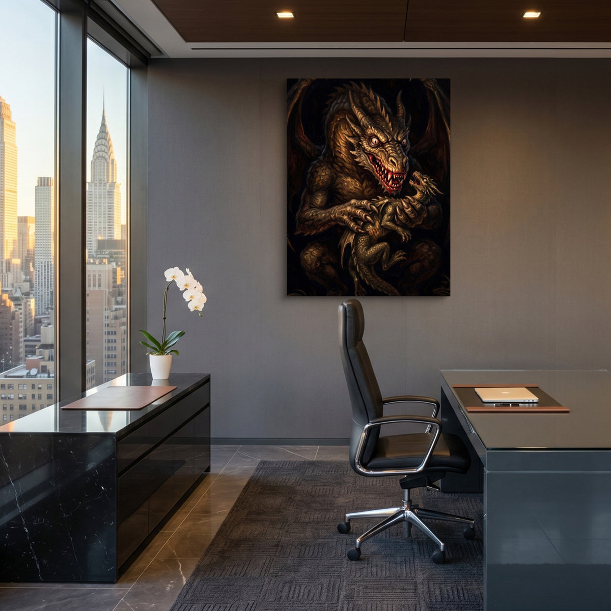 Dragon Devouring His Son — dragon devouring his son sq office view 1port flush print