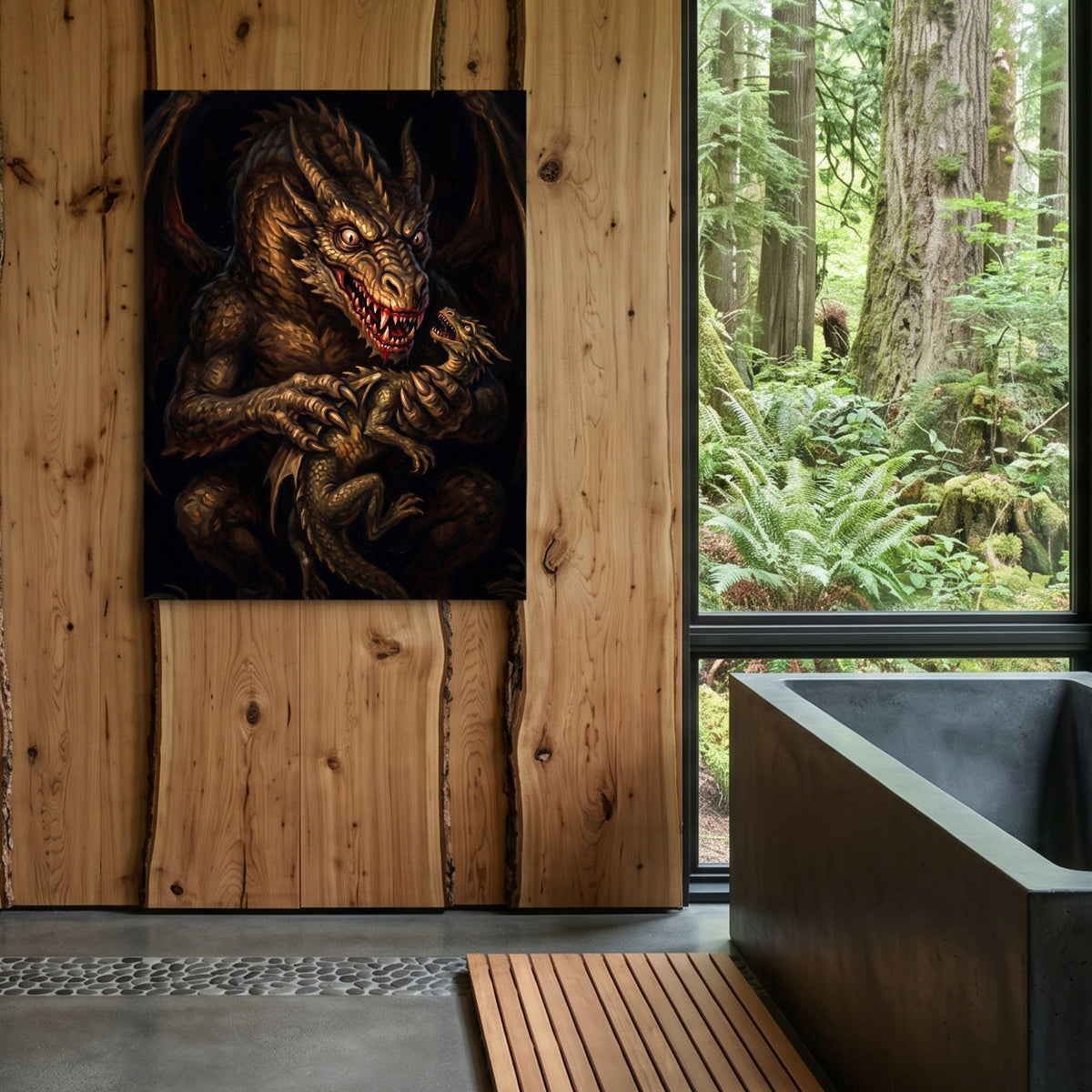 Dragon Devouring His Son — dragon devouring his son sq outdoor bathroom log 1port flush print
