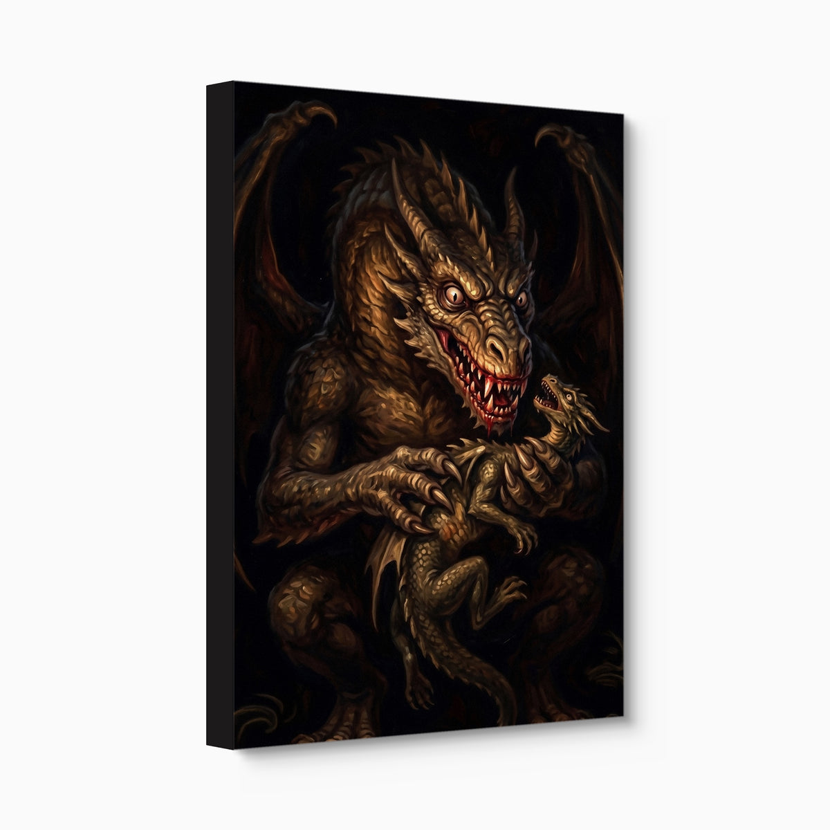 Dragon Devouring His Son — dragon devouring his son angled flush print