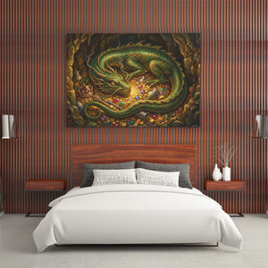 Dragon Emerald Hoard — Dragon Emerald Hoard Wood Bedroom   Landscape 206