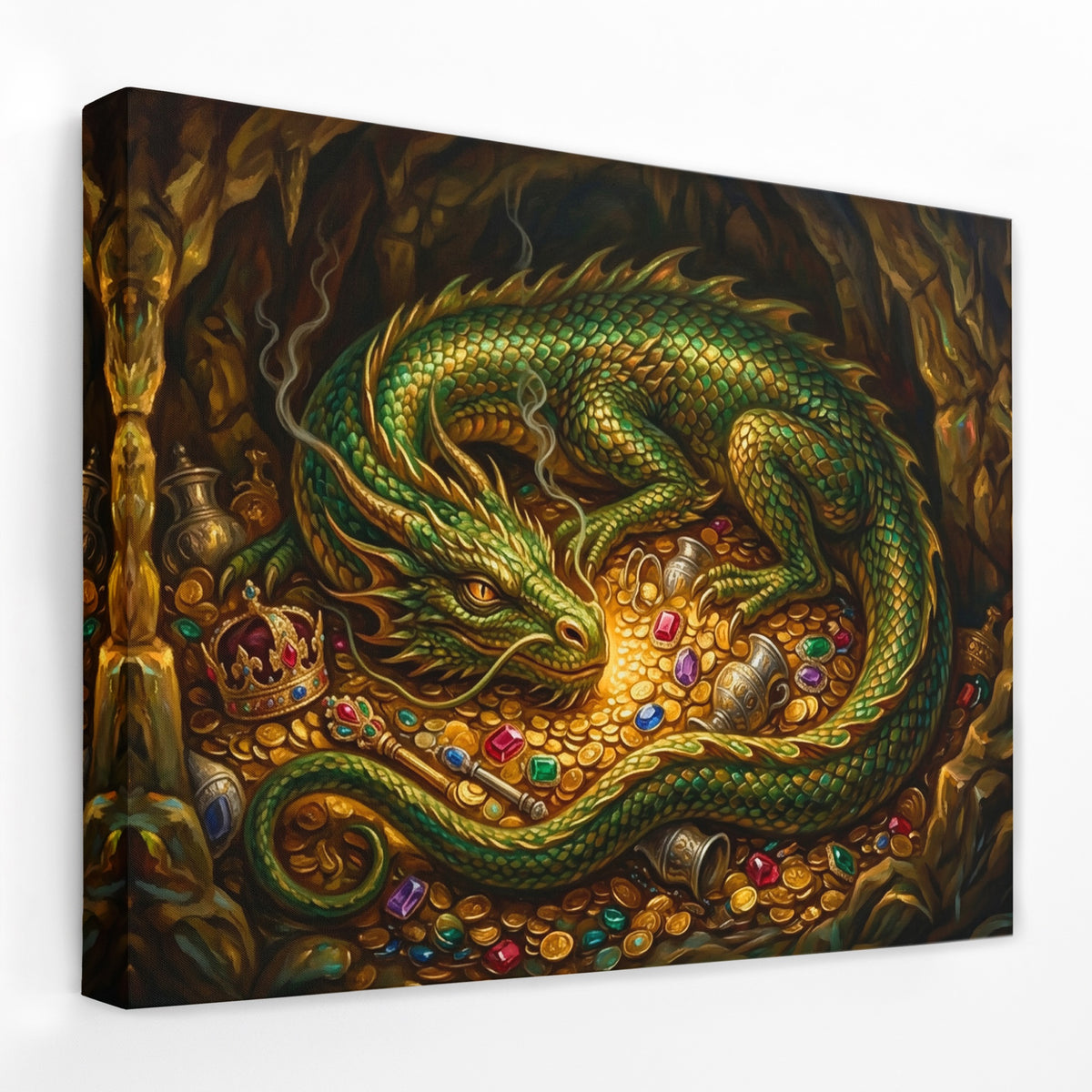 Dragon Emerald Hoard — Dragon Emerald Hoard Landscape   Side View   Mirror Wrap 78