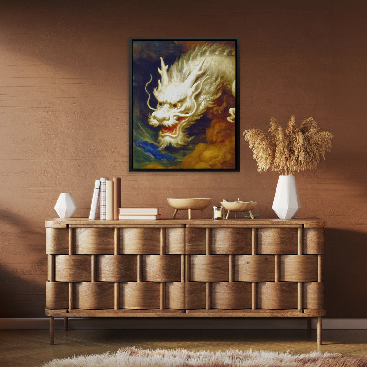 Dragon Golden Tempest - Luxury Wall Art