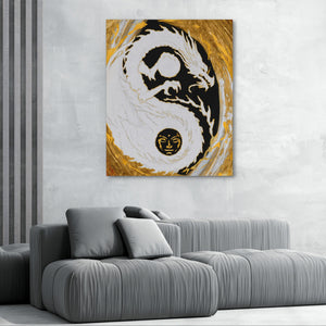 Dragon Golden Yin - Luxury Wall Art