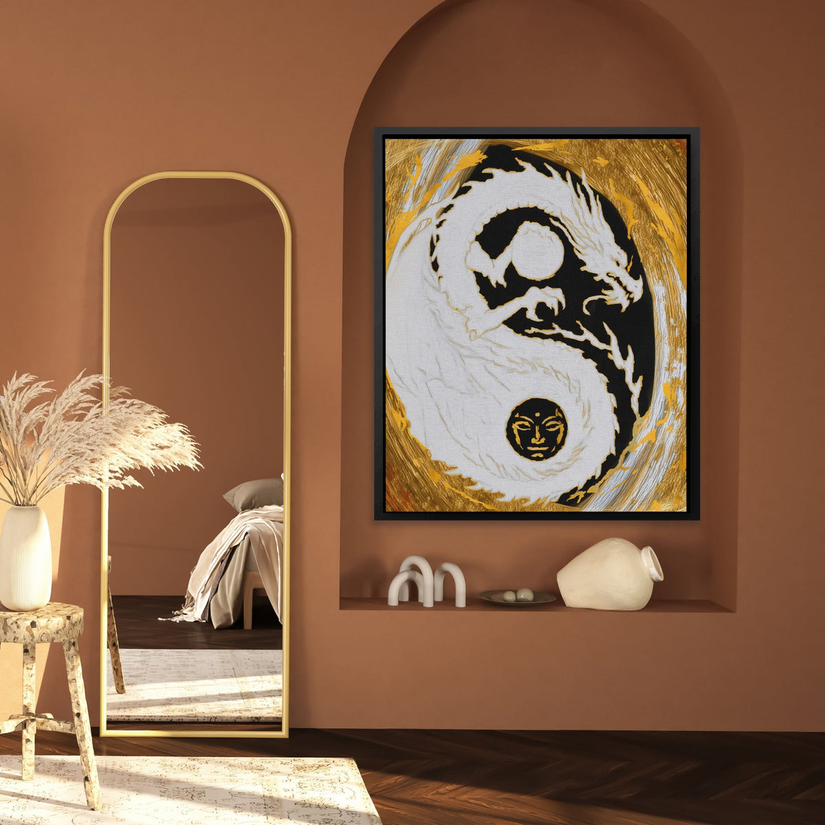 Dragon Golden Yin - Luxury Wall Art