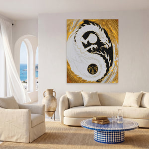 Dragon Golden Yin - Luxury Wall Art