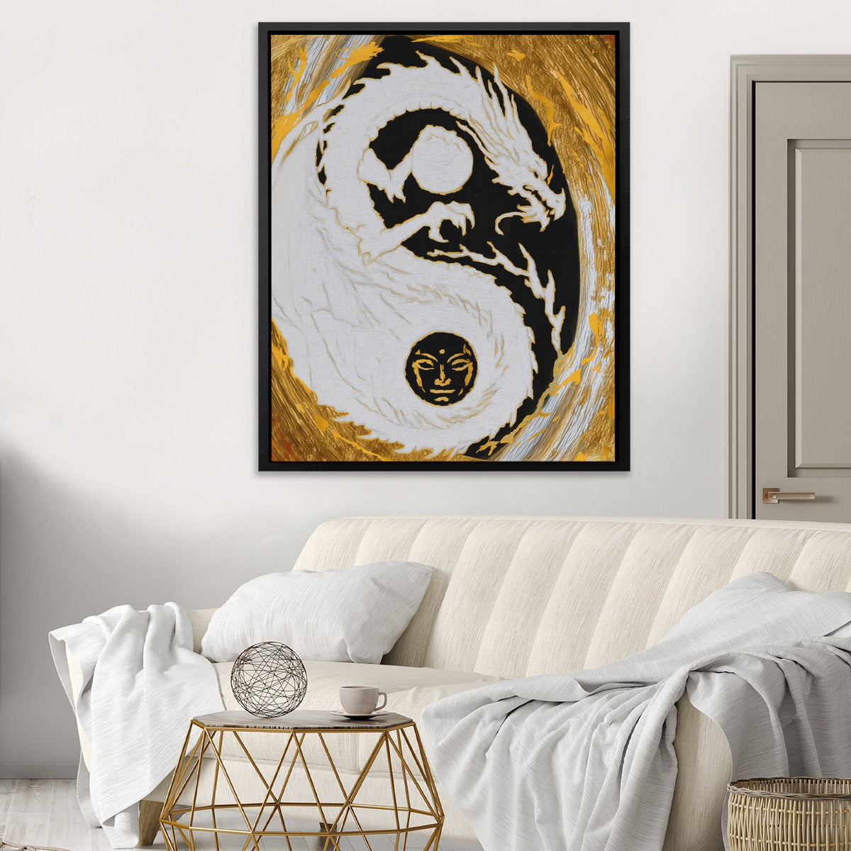 Dragon Golden Yin - Luxury Wall Art