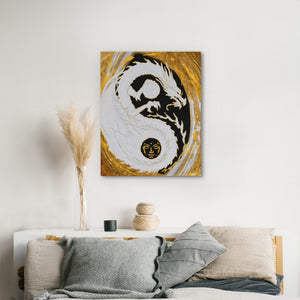 Dragon Golden Yin - Luxury Wall Art