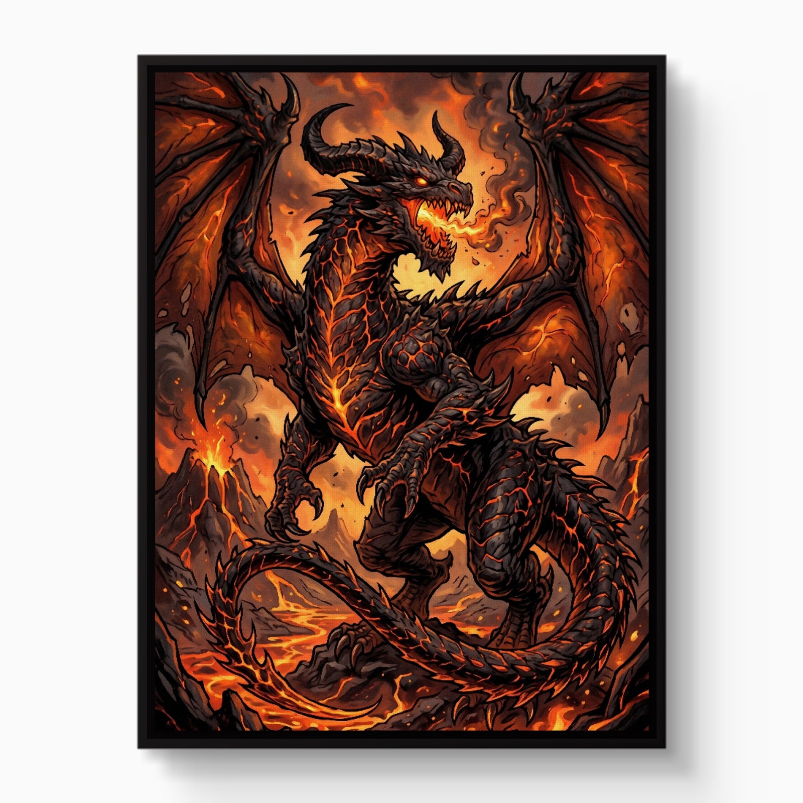 Dragon Molten Fury — dragon molten fury white studio framed black