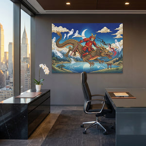 Dragon Moonlit Rider - Luxury Wall Art