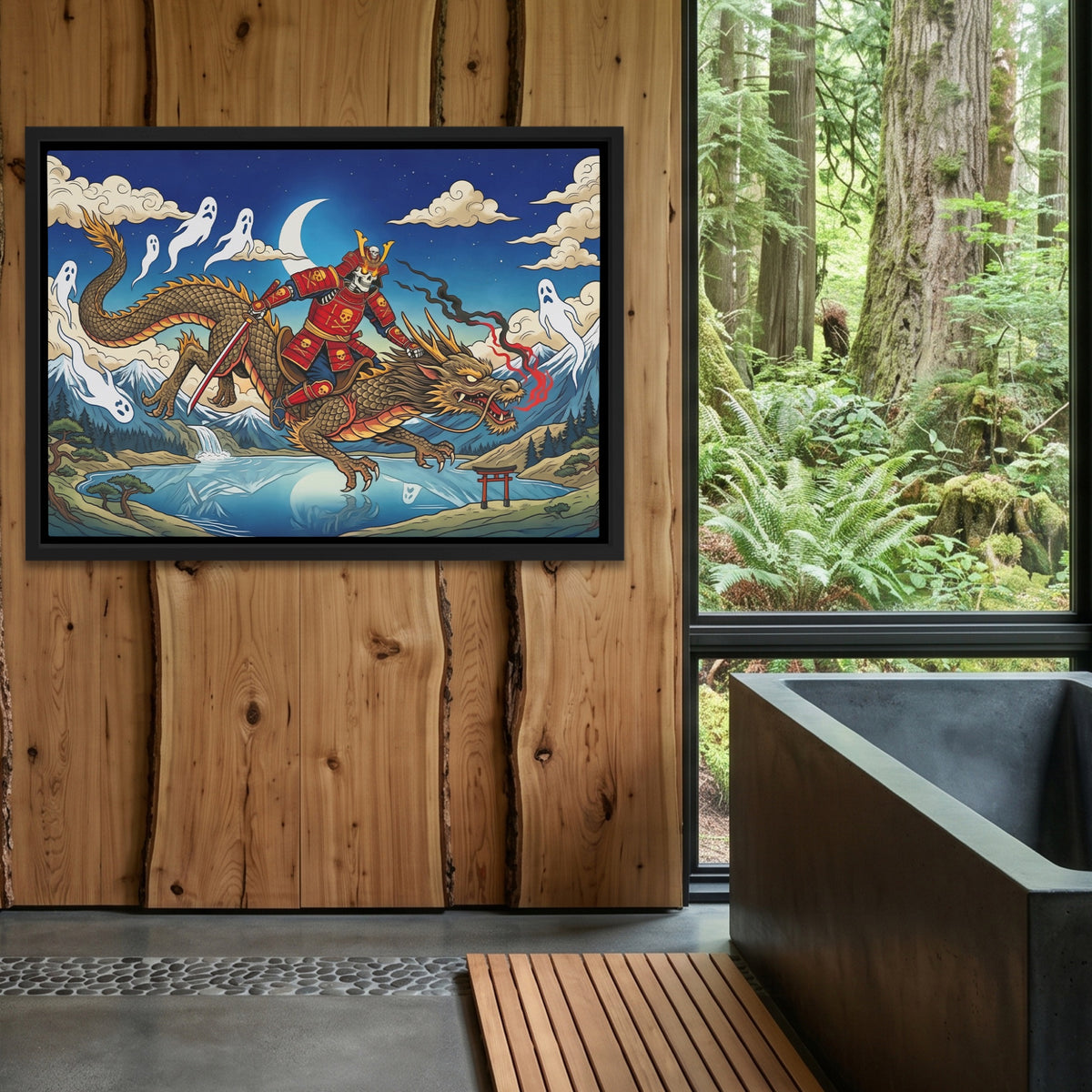 Dragon Moonlit Rider — Dragon Moonlit Rider Outdoor Bathroom Log Land 152