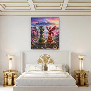 Dragon Phoenix Duel - Luxury Wall Art