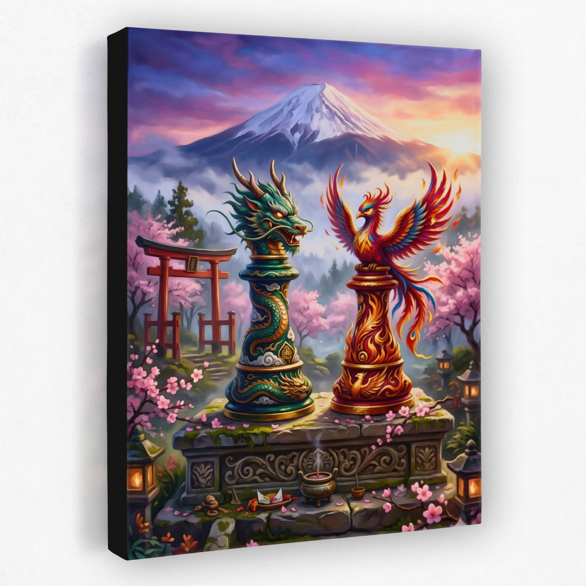 Dragon Phoenix Duel - Luxury Wall Art