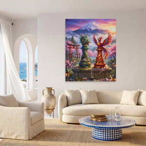 Dragon Phoenix Duel - Luxury Wall Art
