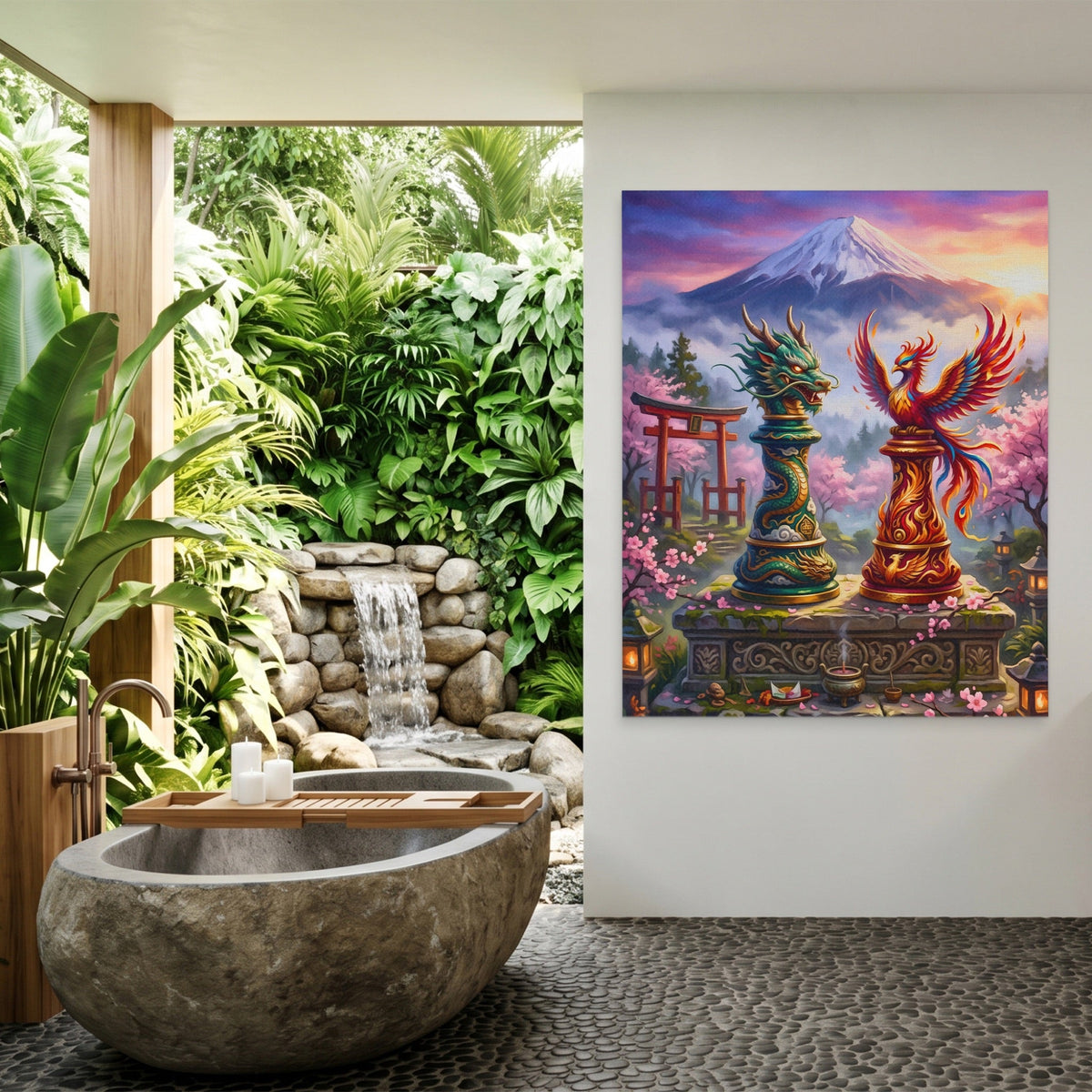 Dragon Phoenix Duel - Luxury Wall Art