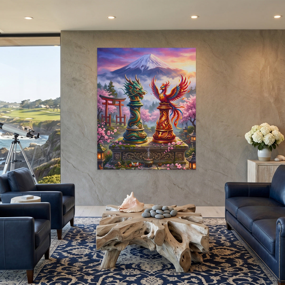 Dragon Phoenix Duel - Luxury Wall Art