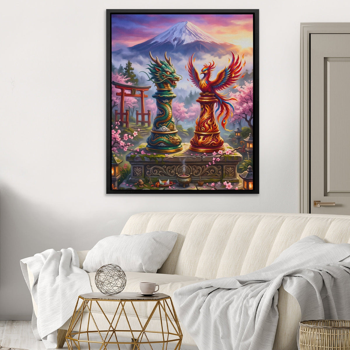 Dragon Phoenix Duel - Luxury Wall Art