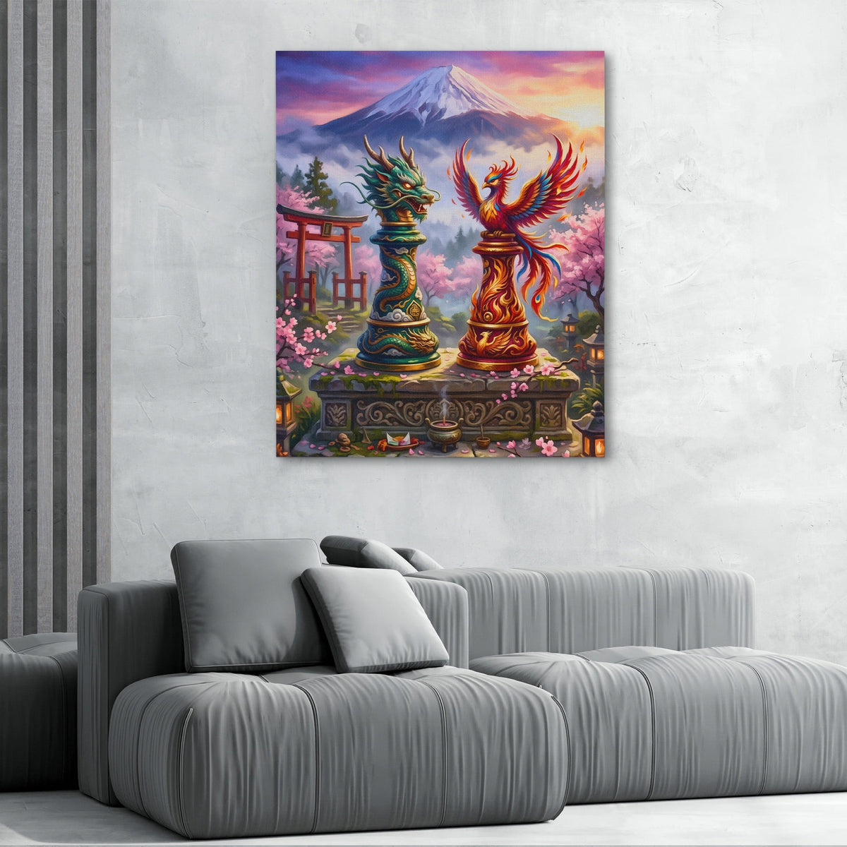 Dragon Phoenix Duel - Luxury Wall Art