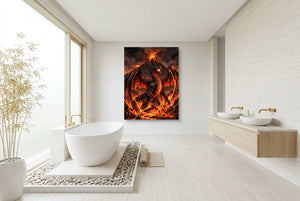 Dragon's Volcanic Roar — dragon's volcanic roar bathroom interior with tub 1port flush print
