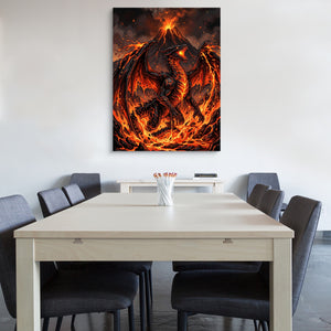 Dragon's Volcanic Roar — dragon's volcanic roar sq office wall 1port flush print